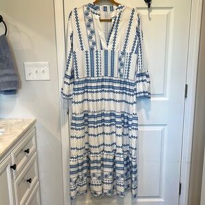 Blue and White Dress